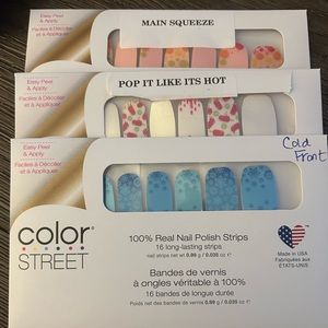 3 Sets of Color Street Nail Strips-Dream Team, Winter Bowmance & Clear as Day
